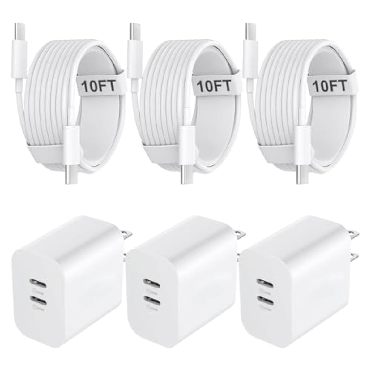 Usb C Charger For Iphone 16/15 Pro Max Charger Fast Charging, 20W C Charge Block With 10Ft Usb C To C Cord Cable Compatible For Iphone 16 15 Pro Max/16 15 Pro/16 15 Plus/16 15