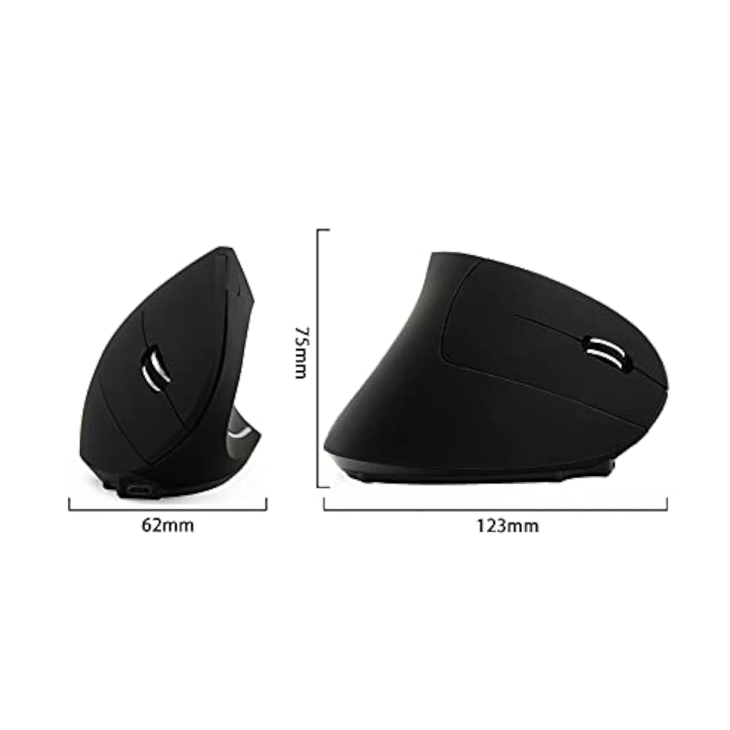 5Th Generationwireless Vertical Ergonomic Optical Mouse, Jelly Comb Rechargeable 2.4G Wireless Vertical Mouse Optical Mice With 6 Buttons 3 Adjustable Dpi?Better Performance For Pc, (Black)