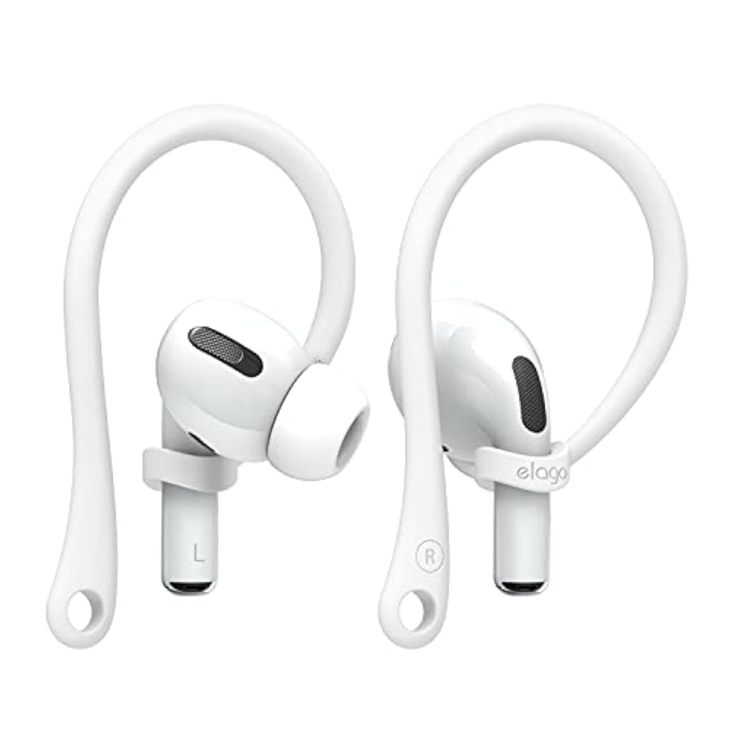 elago Ear Hooks Designed for AirPods Pro 3 & Pro 2 & Pro, 4 & 3 & 2 & 1, Earbuds Accessories, Anti-Slip, Ergonomic Design, Comfortable Fit (White) [US Patent Registered]