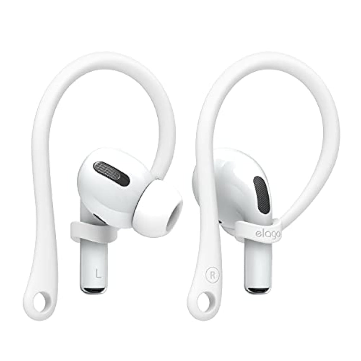 elago Ear Hooks Designed for AirPods Pro 3 & Pro 2 & Pro, 4 & 3 & 2 & 1, Earbuds Accessories, Anti-Slip, Ergonomic Design, Comfortable Fit (White) [US Patent Registered]