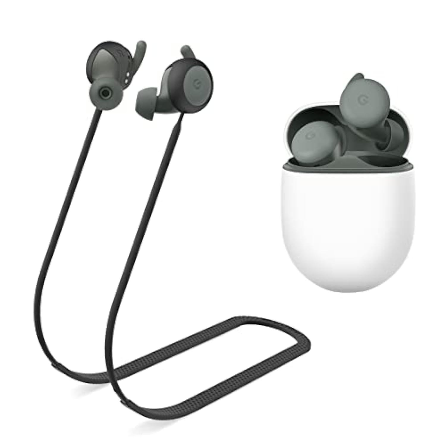 Anti-Lost Strap For Google Pixel Buds A-Series Earbuds, Sports Soft Silicone Lanyard Accessories Compatible With Google Pixel Buds A-Series Wireless Earbuds Neck Rope Cord (Black)