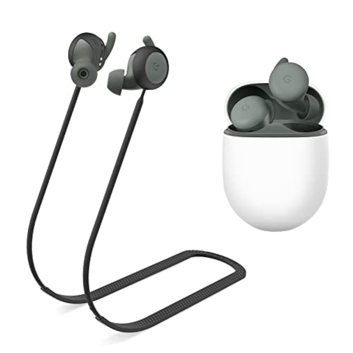 Anti-Lost Strap For Google Pixel Buds A-Series Earbuds, Sports Soft Silicone Lanyard Accessories Compatible With Google Pixel Buds A-Series Wireless Earbuds Neck Rope Cord (Black)