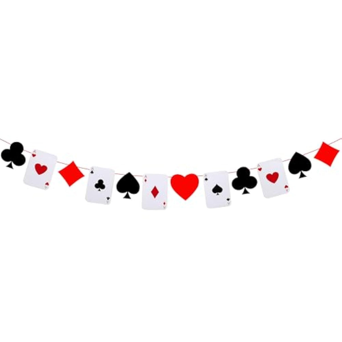 Poker Theme Party Decorations 10 Ft Pre-Strung Poker Birthday Banner Hanging Dice Garland For Game Night Bachelorette Theme Party Favors Graduation Supplies(Classic Style)