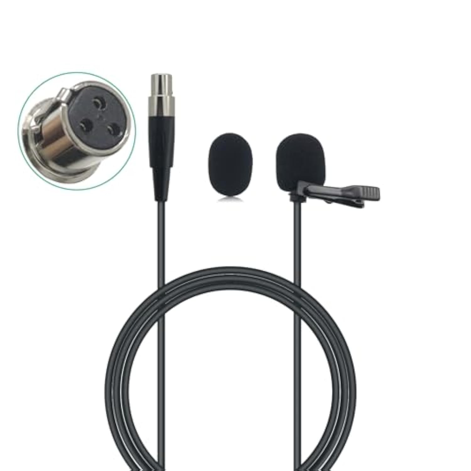 Xlr Lavalier Microphone Replacement For Akg Samson Wireless Transmitter, Phenyx Pro Mic - Lav Lapel Clip, Wearable, Ta3F Plug