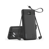 Portable Charger With Built-In Cables&Ac Wall Plug,10000Mah Power Bank,Pd 22.5W Usb-C Fast Charging External Battery Pack With Led Display Compatible With Iphones And All Smart Device?1 Pack?