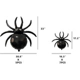 12 Pack Halloween Black Spider Balloons 33" & 17" Foil Balloons Spooky Party Decor
