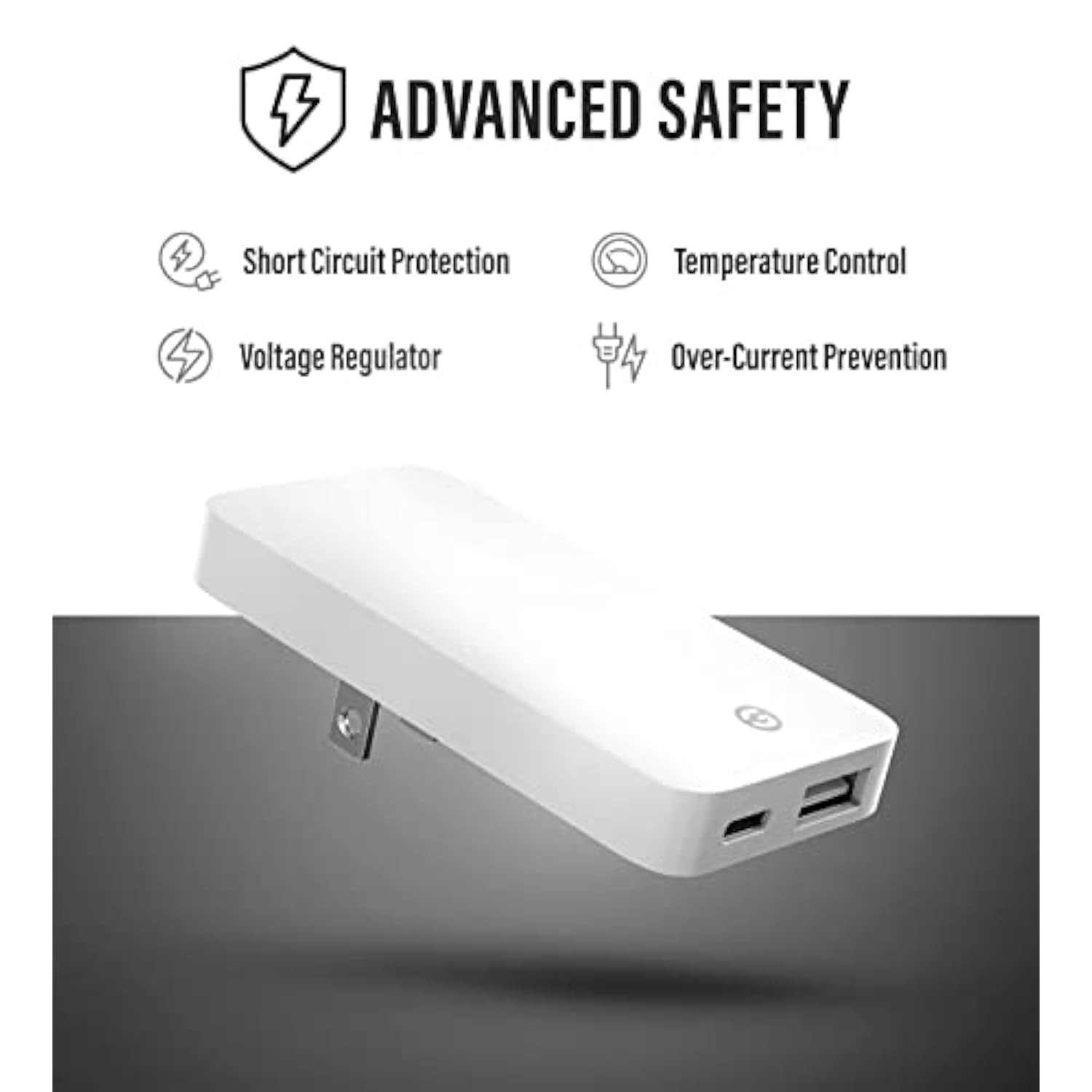 (3 Pack) Flat Type C Wall Charger, Ultra Slim Dual Port Usb-C/Usb-A Multi Port Travel Plug, Low Profile Power Adapter (Fast Charging 20W)