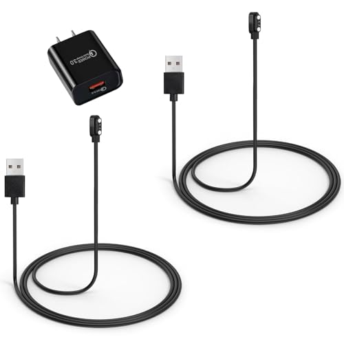 2-Pack Dog Bark Collar Charger for FAFAFROG Training Collar, Magnetic USB Charging Cable with Power Adapter
