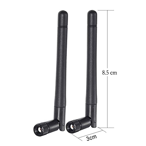 Dual Band Wifi 2.4Ghz 5Ghz 5.8Ghz 3Dbi Mimo Rp-Sma Male Bluetooth Antenna (2-Pack) For Pc Computer Wifi Router Wireless Network Card Usb Adapter Security Ip Camera Video Surveillance Monitor