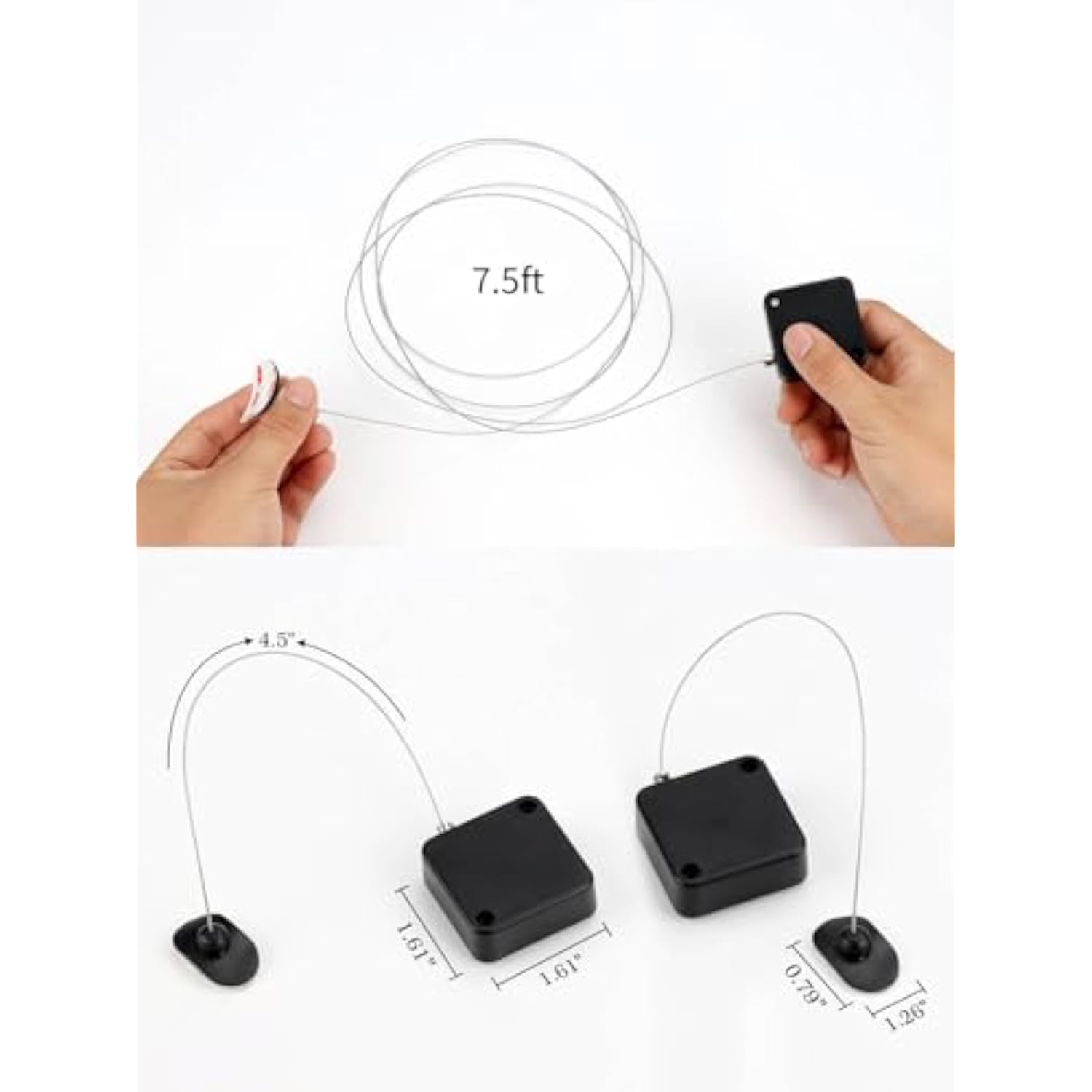 6.5 Ft Retractable Remote Control Cable Tether Lock With Adjustable Locking Leash Length Clasp,Remote Control Security Lanyard Lock For Tv Remote Control,Gaming Controller,Tablets Showroom -2 Pcs