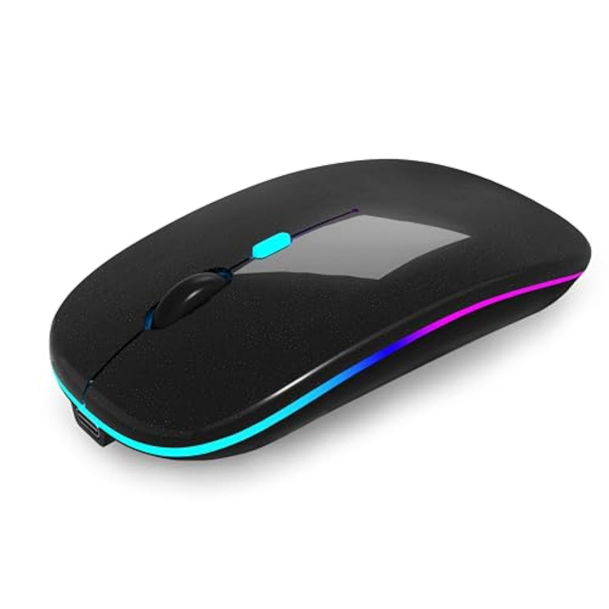 Wireless Bluetooth Mouse Rechargeable Laptop Mice With Led Lights,Dual Mode(Bt 5.2 & Portable Usb 2.4G) Connection,Silent Computer Mouse For Laptop,Ipad,Tablet,Macbook,Pc(Black Pearl)