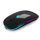 Wireless Bluetooth Mouse Rechargeable Laptop Mice With Led Lights,Dual Mode(Bt 5.2 & Portable Usb 2.4G) Connection,Silent Computer Mouse For Laptop,Ipad,Tablet,Macbook,Pc(Black Pearl)