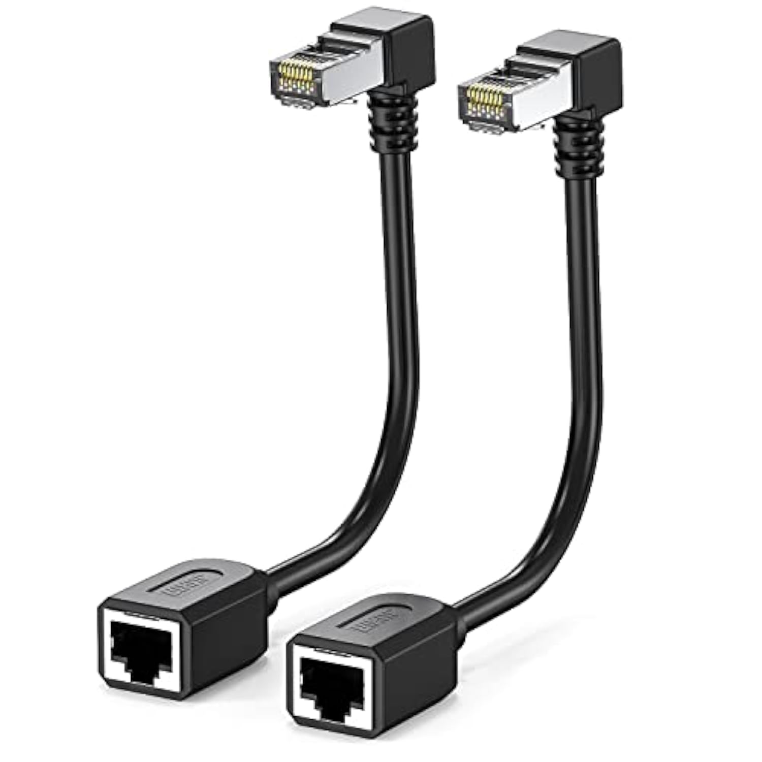 2Pack Cat6 Extension Cable 90 Degree,Cat6 Ethernet Extender Right Angle Upward