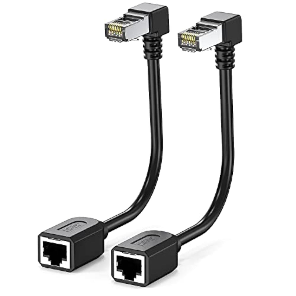 2Pack Cat6 Extension Cable 90 Degree,Cat6 Ethernet Extender Right Angle Upward