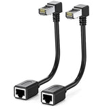 2Pack Cat6 Extension Cable 90 Degree,Cat6 Ethernet Extender Right Angle Upward