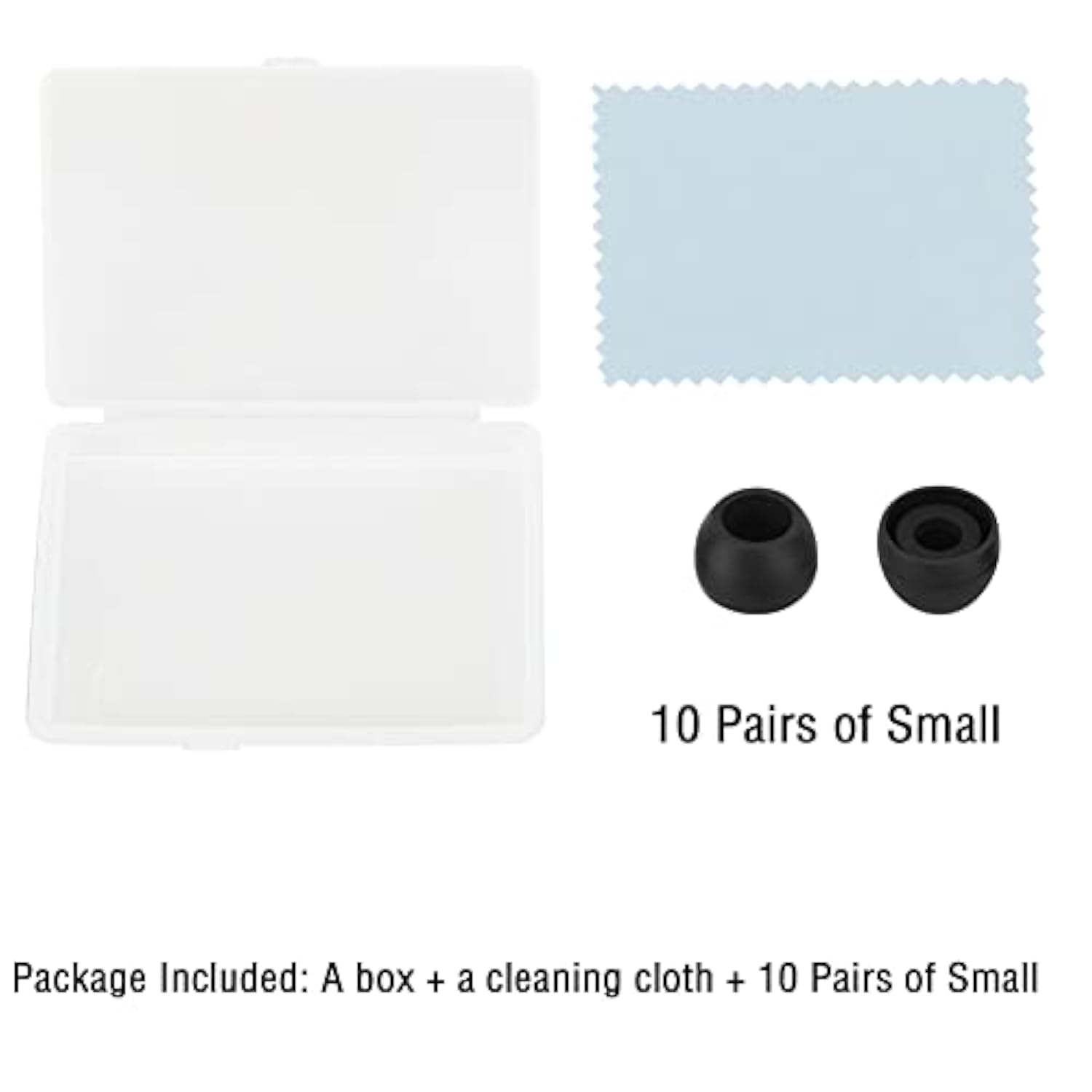 Silicone Small Replacement Earbud Tips Eartips For In-Ear Headphones Rubber Tips Earbuds Cap 10 Pairs (Black)