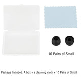 Silicone Small Replacement Earbud Tips Eartips For In-Ear Headphones Rubber Tips Earbuds Cap 10 Pairs (Black)
