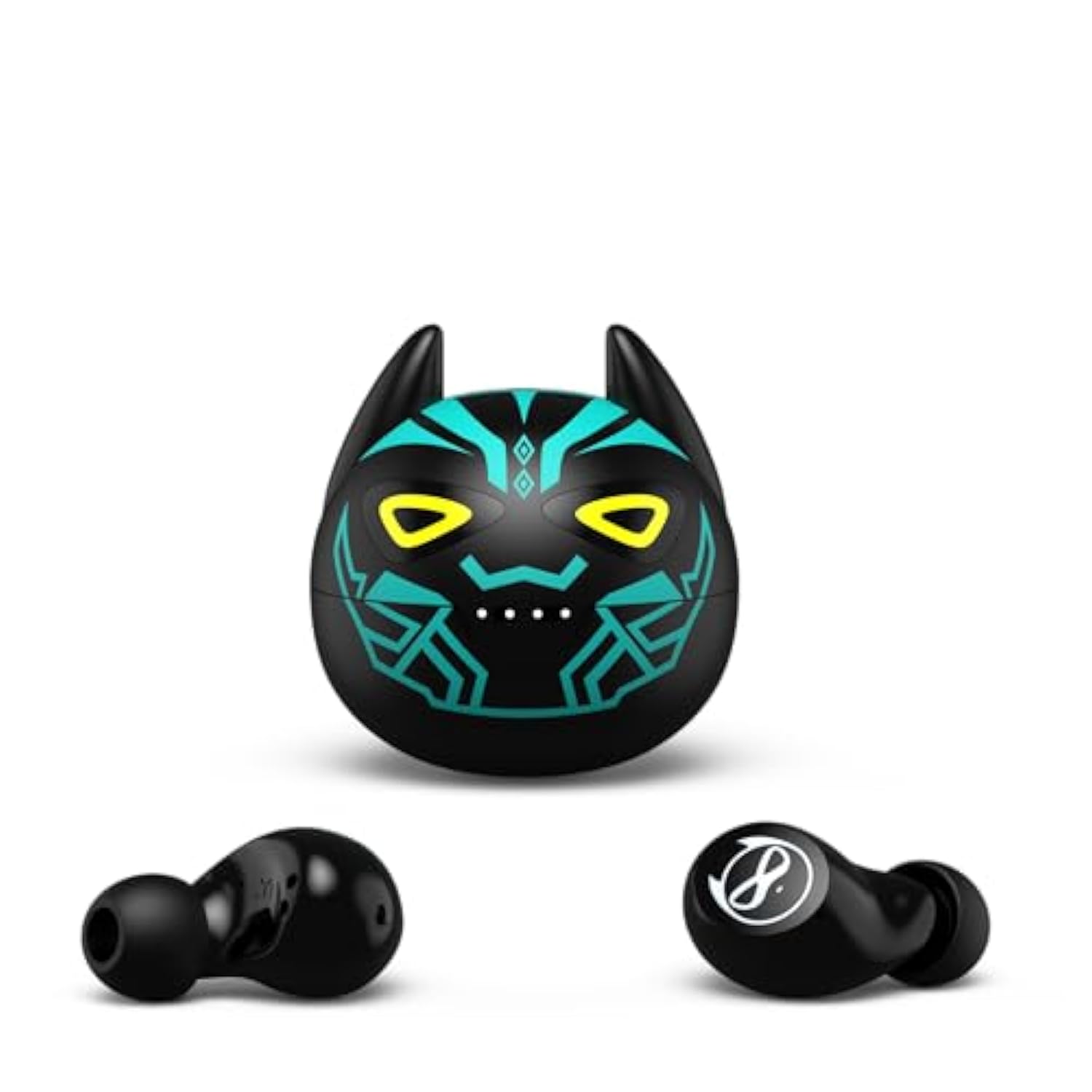 Kids Wireless Earbuds For Small Ears, Touch Control Headset Stereo Sound In-Ear Wireless Headphones, Bluetooth 5.0 Noise Reduction Earphones With Black Blue Cartoon Blinking Eyesje-08B_B87