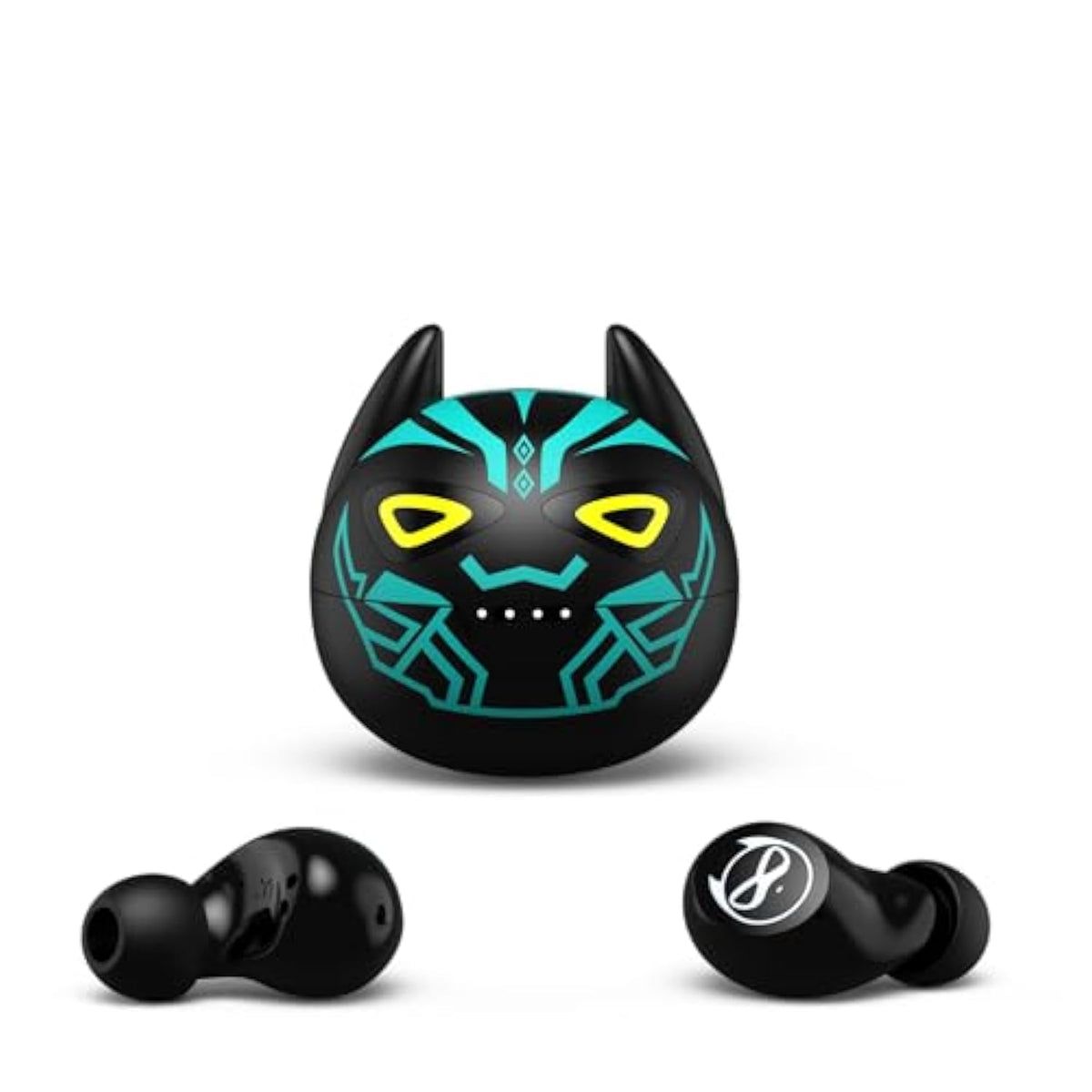 Kids Wireless Earbuds For Small Ears, Touch Control Headset Stereo Sound In-Ear Wireless Headphones, Bluetooth 5.0 Noise Reduction Earphones With Black Blue Cartoon Blinking Eyesje-08B_B87