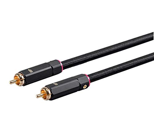 Digital Coaxial Audio/Video RCA Subwoofer Cable - CL2 Rated, RG-6/U, 75-ohm, 6 Feet, Black - Onix Series