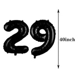 Sweet 29Th Birthday Decorations Party Supplies,Black Number 29 Balloons,29Th Foil Mylar Balloons Latex Balloon Decoration,Great 29Th Birthday For Girls,Women,Men,Photo Props