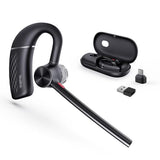 Bh71 Pro Bluetooth Headset With Usb-C/A Dongle, Teams Certified, Wireless Earpiece For Cell Phone,Pc,Laptop,Noise Cancelling Microphone, Adjustable Ear Hook