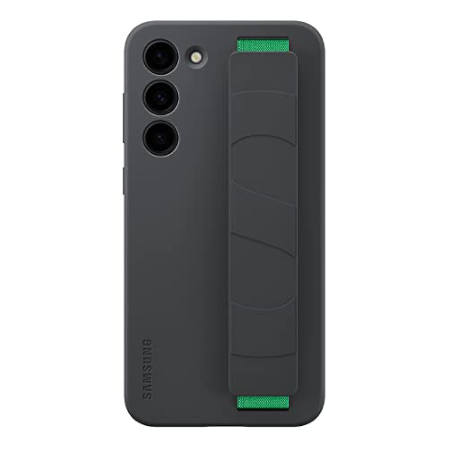 SAMSUNG Galaxy S23 Silicone Grip Phone Case, Protective Cover w/Silky Smooth Texture, Detachable Strap, US Version, EF-GS911TBEGUS, Black