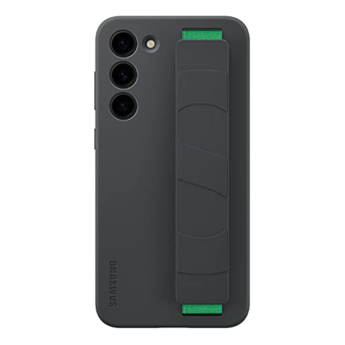 SAMSUNG Galaxy S23 Silicone Grip Phone Case, Protective Cover w/Silky Smooth Texture, Detachable Strap, US Version, EF-GS911TBEGUS, Black