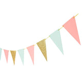 Triangle Banner Decoration Glitter Golden Pennant Decorations Anniversary Supplies Paper Garland For Baby Shower Birthday Party Nursery Decorations 10 Feet 15 Pcs