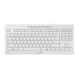 Stream Keyboard Tkl, Wired Keyboard Without Number Pad, Whisper Quiet Keys, Unique Typing Feel, Slim Design, Sx Scissor Switches, Qwerty, White-Gray