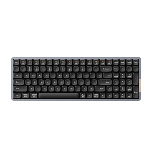 Flow Low Profile Mechanical Keyboard, 100 Keys Rechargeable Wireless Keyboards With Bluetooth And Wired Connection For Windows, Mac Os/Black Phantom Tactile Switches