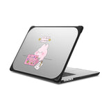 Bounce Macbook Air 15-Inch (M2/M3/M4) Case [Enhanced Protective Corner Design/Ventilation Cutouts/Anti-Slip Grip] - I'M Busy Macbook Case By Tabetaaii - Clear Black