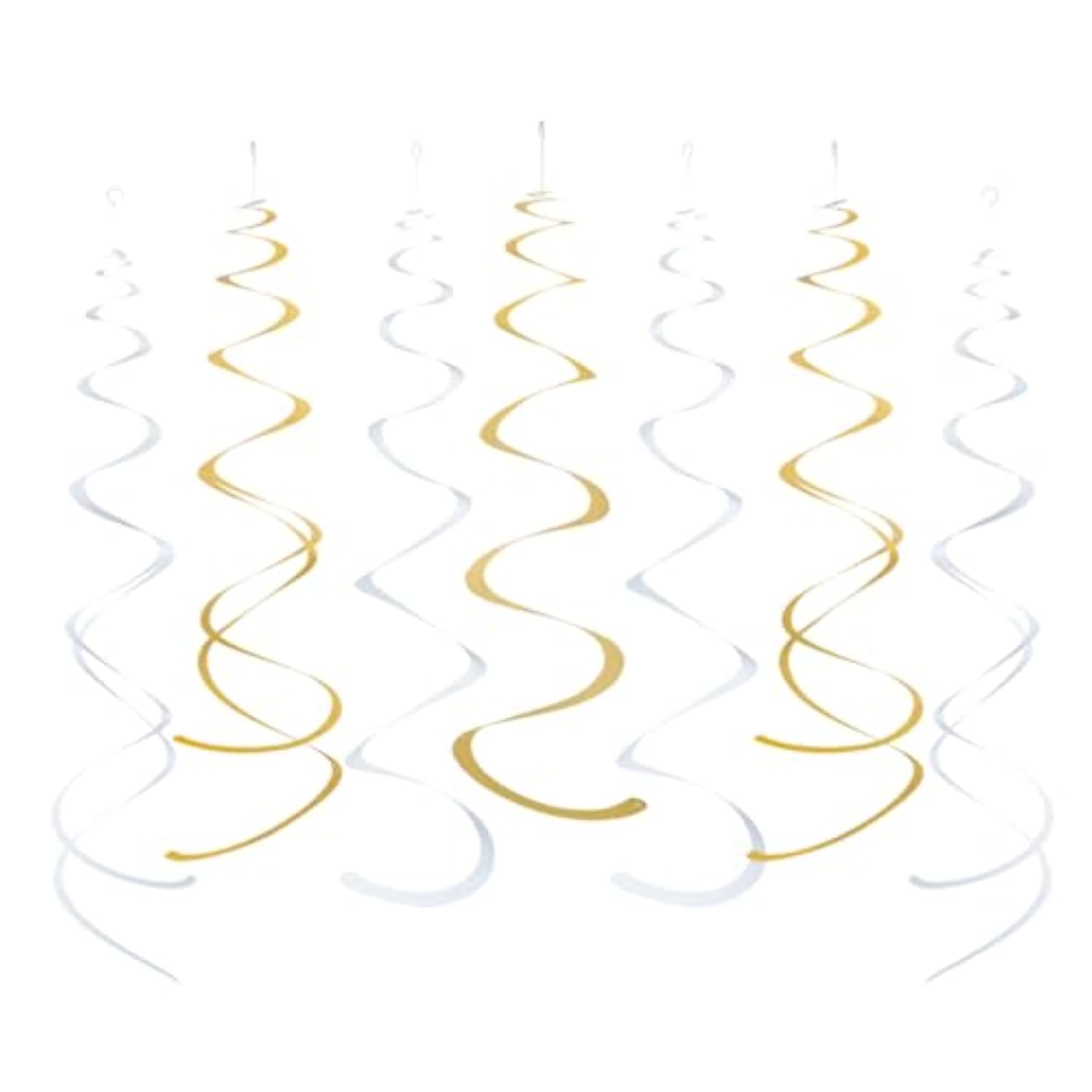 20 Pcs Gold White Foil Swirl Hanging Decorations Party Supplies