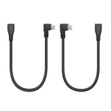 Short Micro Usb Extension Cable 25Cm/9Inch,Left & Right Angle 90 Degree Micro