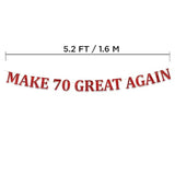 Funny 70Th Birthday Party Red Banner - Happy 70Th Wedding Anniversary Decorations - Milestone Birthday Party Decorations