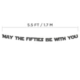 Happy 50Th Birthday And Anniversary Party Black Glitter Banner.