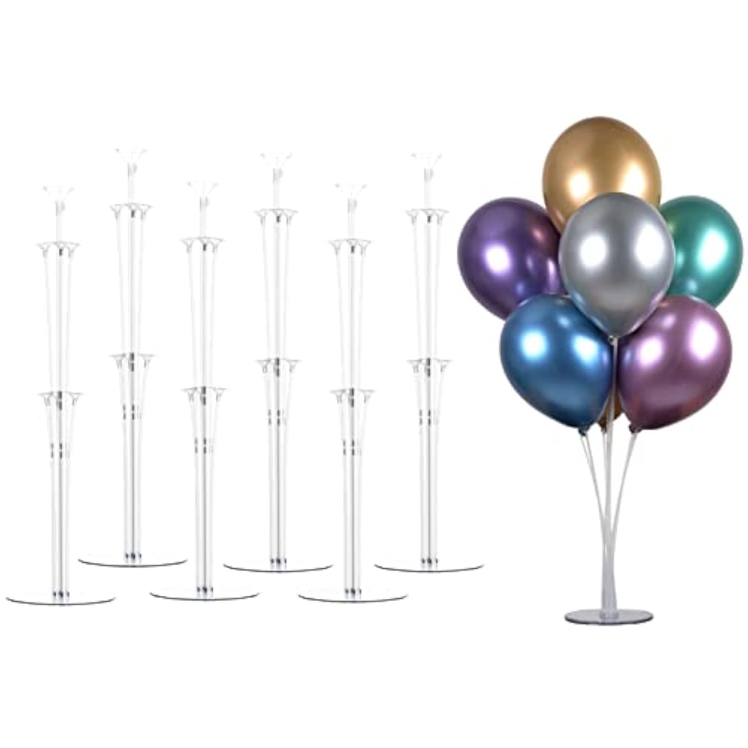 6 Pack 28" Table Balloon Stand Kit Arch for Birthday, Wedding, & Graduation Decor