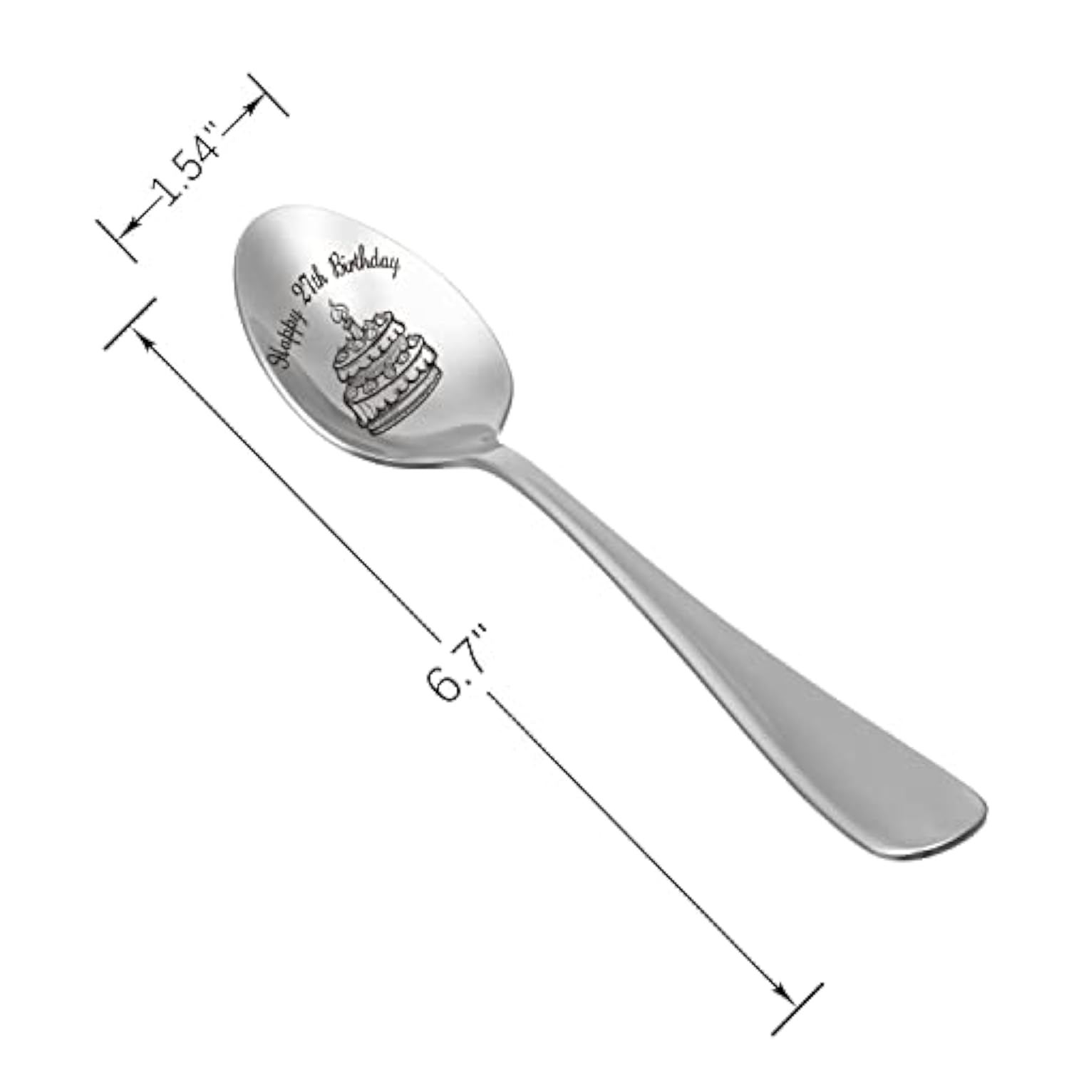 Happy 27Th Birthday Spoon&Fork Gifts Engraved Spoon&Fork Personalized Birthday Gifts For Son Daughter Sister Brother Friends