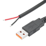 4Pcs Usb A Male To 2 Pin Bare Wire 11Inch, 18Awg 5V/6A 2 Pin Pigtail Open End Power Cord, For Usb Equipment Installed Or Replace Repair Diy Cable