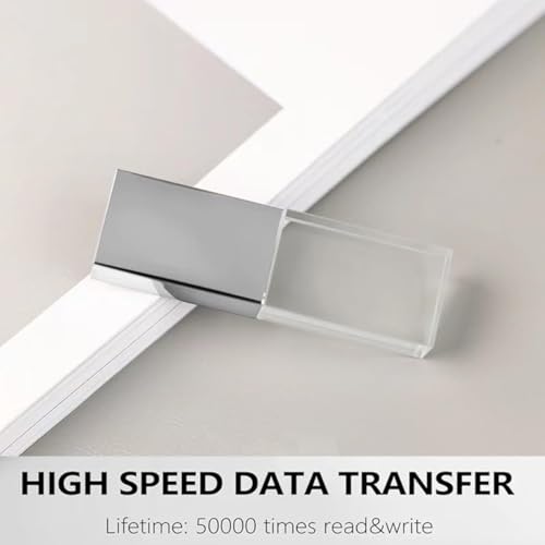 Crystal Usb Flash Drive 3.0 Led Lighting Memory Stick Birthday Wedding Gift Pen Drive (64, Gb)
