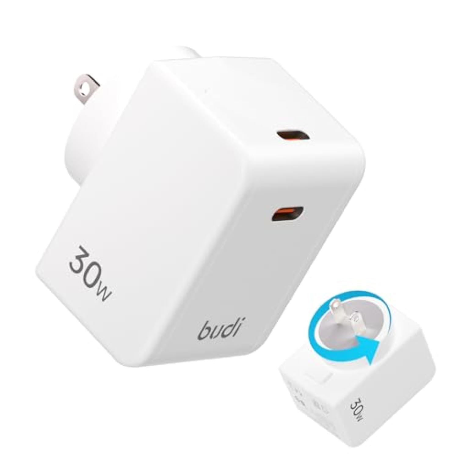 180° Rotating Plug Wall Charger Plug Power Adapter With Pd 30W Usb-C Charger Block- Usb Power Adapter Charging Adapter For Iphone15/15Plus/15Pro/15Pro Max,14/13/12 Series, Galaxy, Pixel 4/3, Ipad