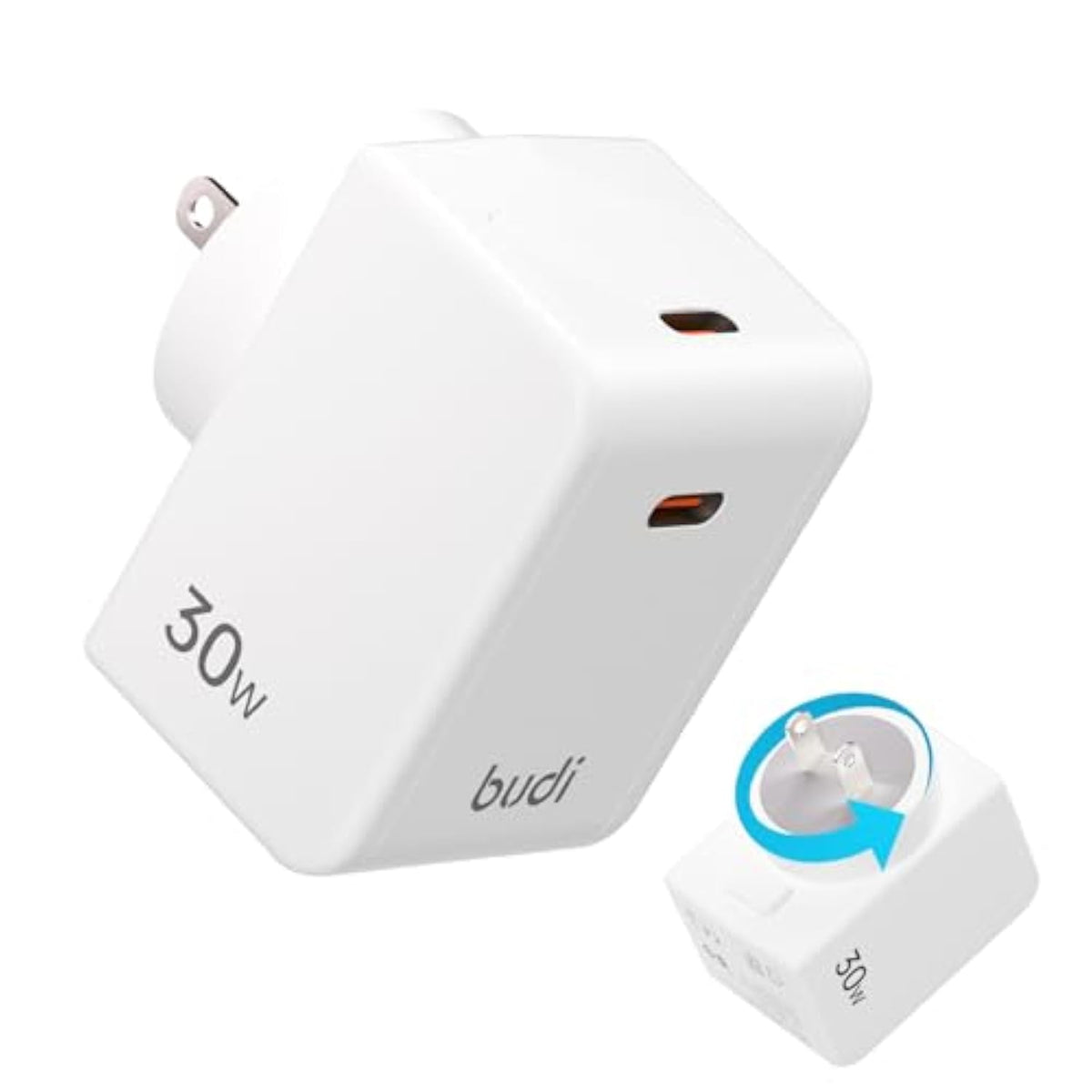 180° Rotating Plug Wall Charger Plug Power Adapter With Pd 30W Usb-C Charger Block- Usb Power Adapter Charging Adapter For Iphone15/15Plus/15Pro/15Pro Max,14/13/12 Series, Galaxy, Pixel 4/3, Ipad