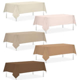 54 X 108 Inch Boho Tablecloths-5Pcs Gradient Brown Neutral Disposable Plastic Table Covers For Baby Shower,Birthday,Wedding