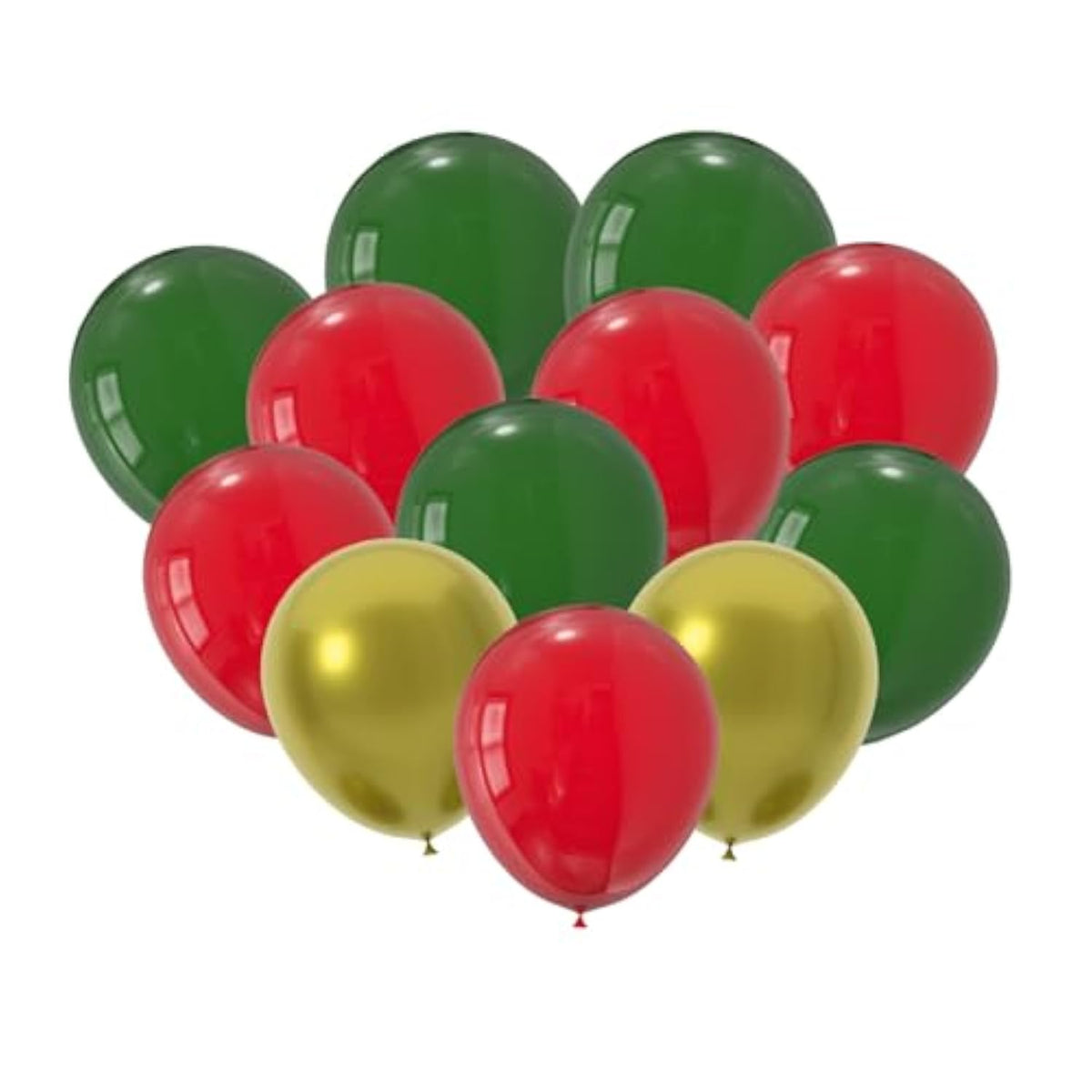 100-Pack 12-Inch Red, Green, and Gold Latex Balloons for Christmas and New Year