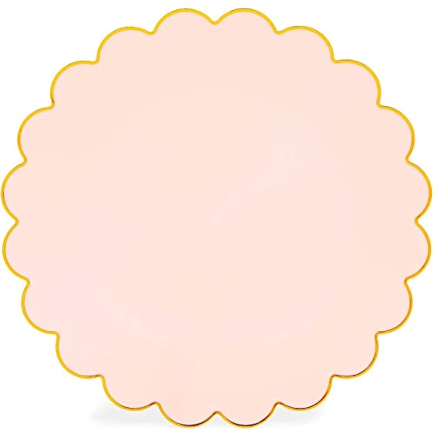 Pink Plastic Plates For Party, 50-Pack - 9 In Pink & Gold Glossy Scalloped Edge - Disposable Heavy-Duty Fancy Plates For Birthday & Baby Shower