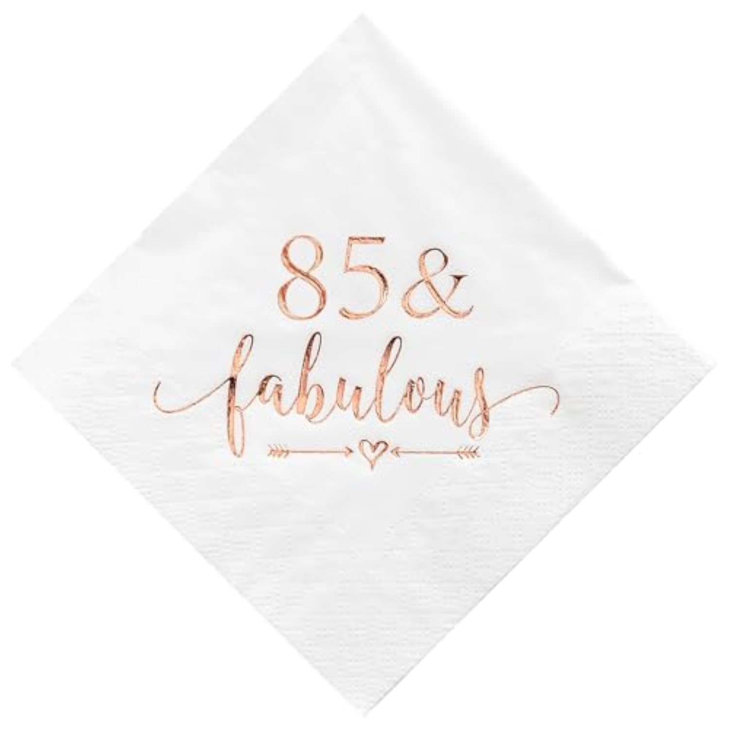 85 And Fabulous Cocktail Napkins Rose Gold For Women 85Th Birthday Decorations, 85Th Birthday Bevergae Dessert Table Supplies, 50Pcs, 3-Ply