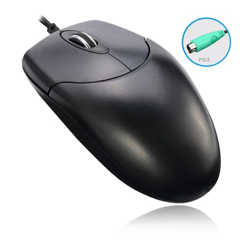 3 Button Desktop Ps/2 Optical Scroll Mouse, Black