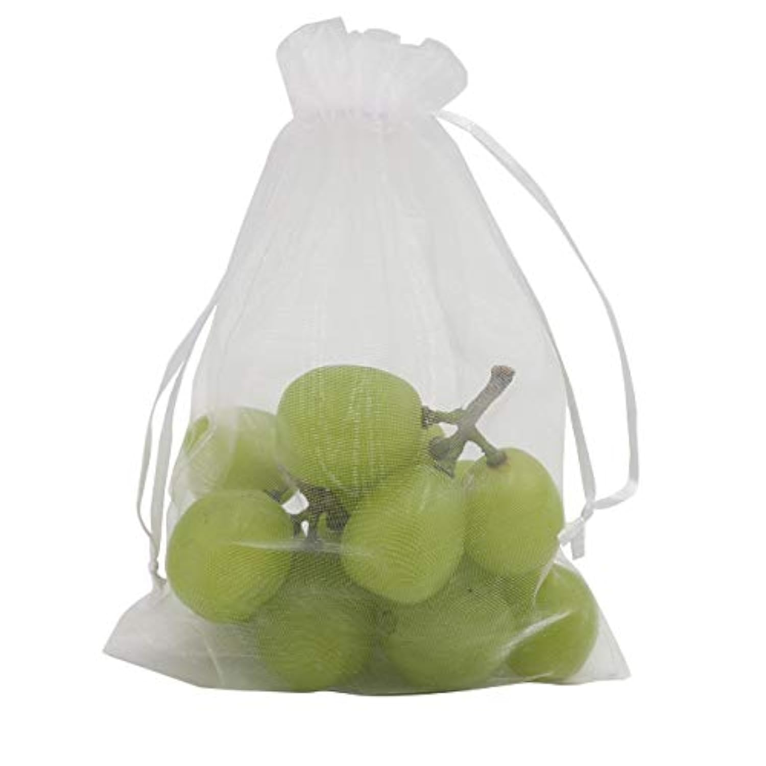 100Pcs 5X7 Inches White Organza Bags Christmas Drawstring Pouches Party Wedding Favor Bags Goodie Bags(White 5X7)