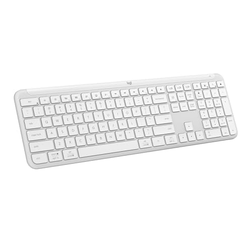 Signature Slim K950 Wireless Keyboard, Sleek Design, Switch Typing Between Devices, Quiet Typing, Bluetooth, Multi-Os, Windows, Mac, Chrome - Off-White