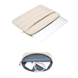 Mosiso 13-14 Inch Laptop Case, 13.3 Inch Puffy Laptop Sleeve Compatible With Air 13 13.6 M3 M2 M1/Pro 13/Pro 14, Hp, Dell, Asus, Lenovo, Polyester Horizontal Bag With Small Case, Sand